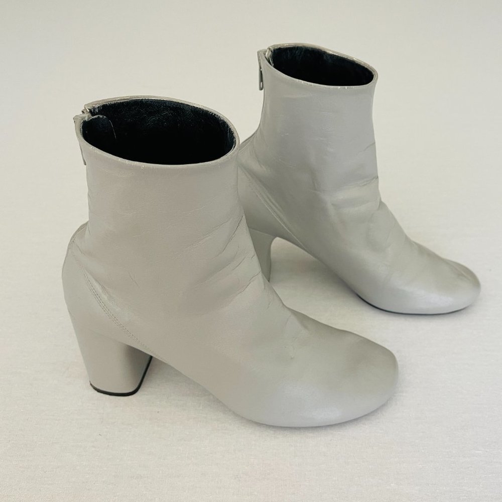 ❤️ CELINE PARIS BALLET RELOADED GRAY LAMBSKIN LEATHER ANKLE BOOTS ITALY